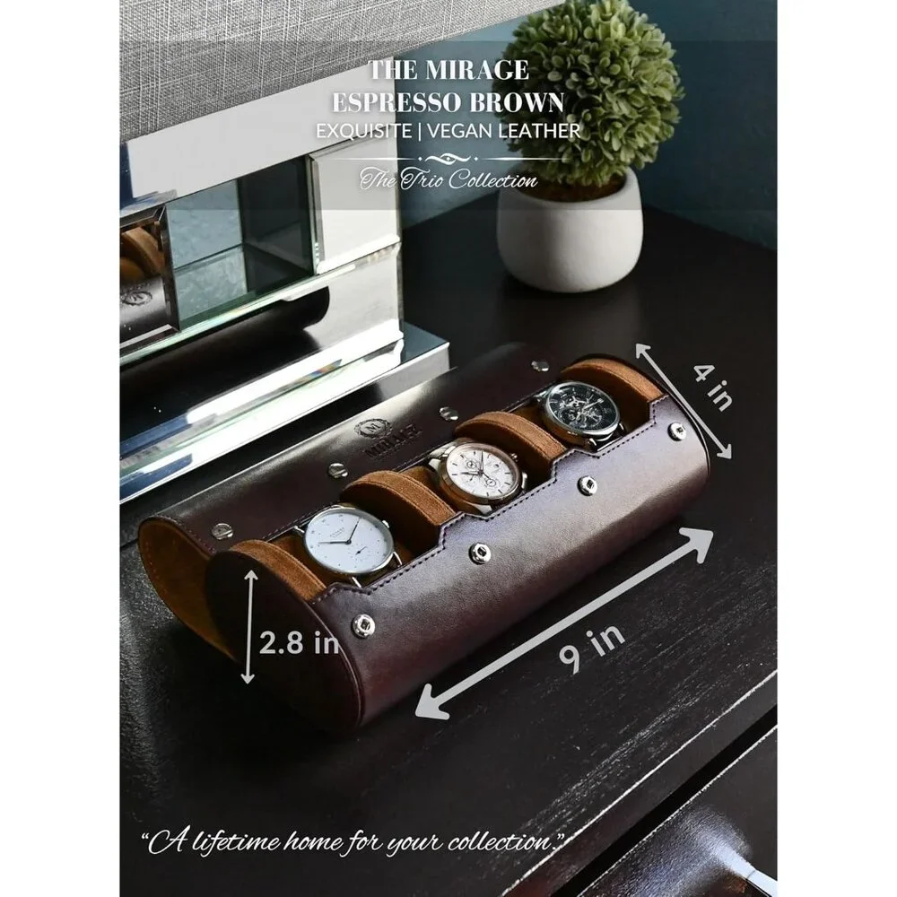 Watch Travel Case for Men Watch Roll for Travel Organizer and Display Watch Case - Picture 4 of 8